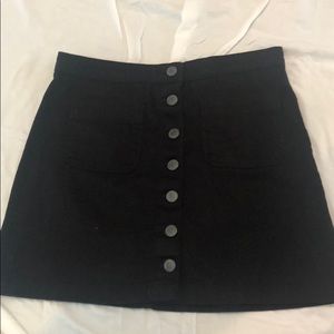 Brandy Melville black button down jean skirt